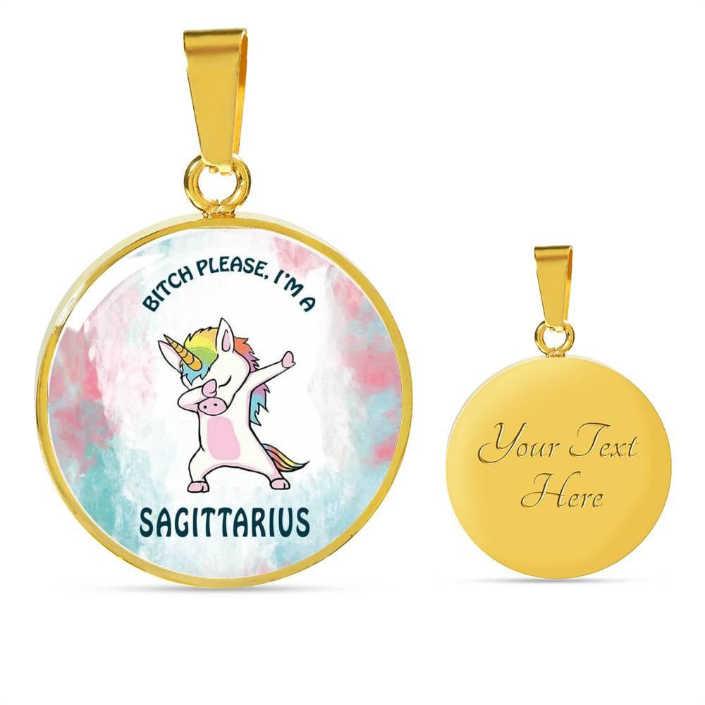 Sagittarius Unicorn Circle Necklace zodiac jewelry for her birthday outfit