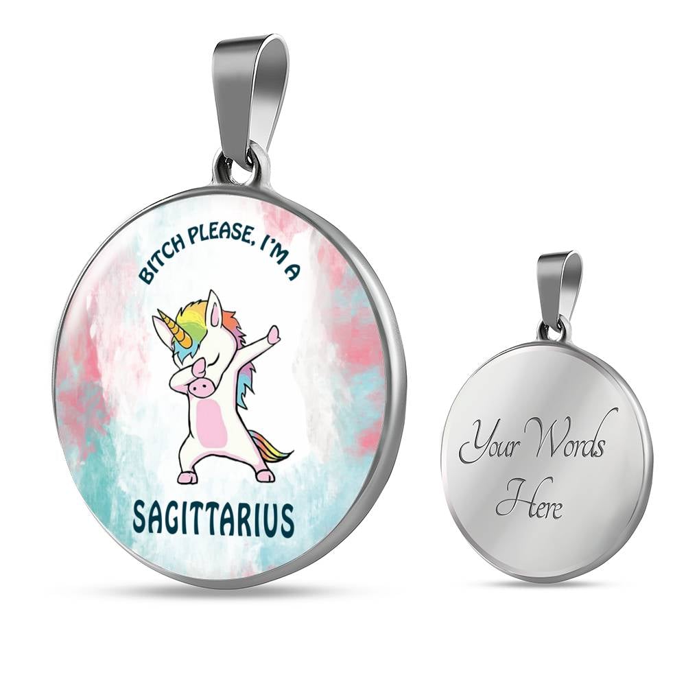 Sagittarius Unicorn Circle Necklace zodiac jewelry for her birthday outfit