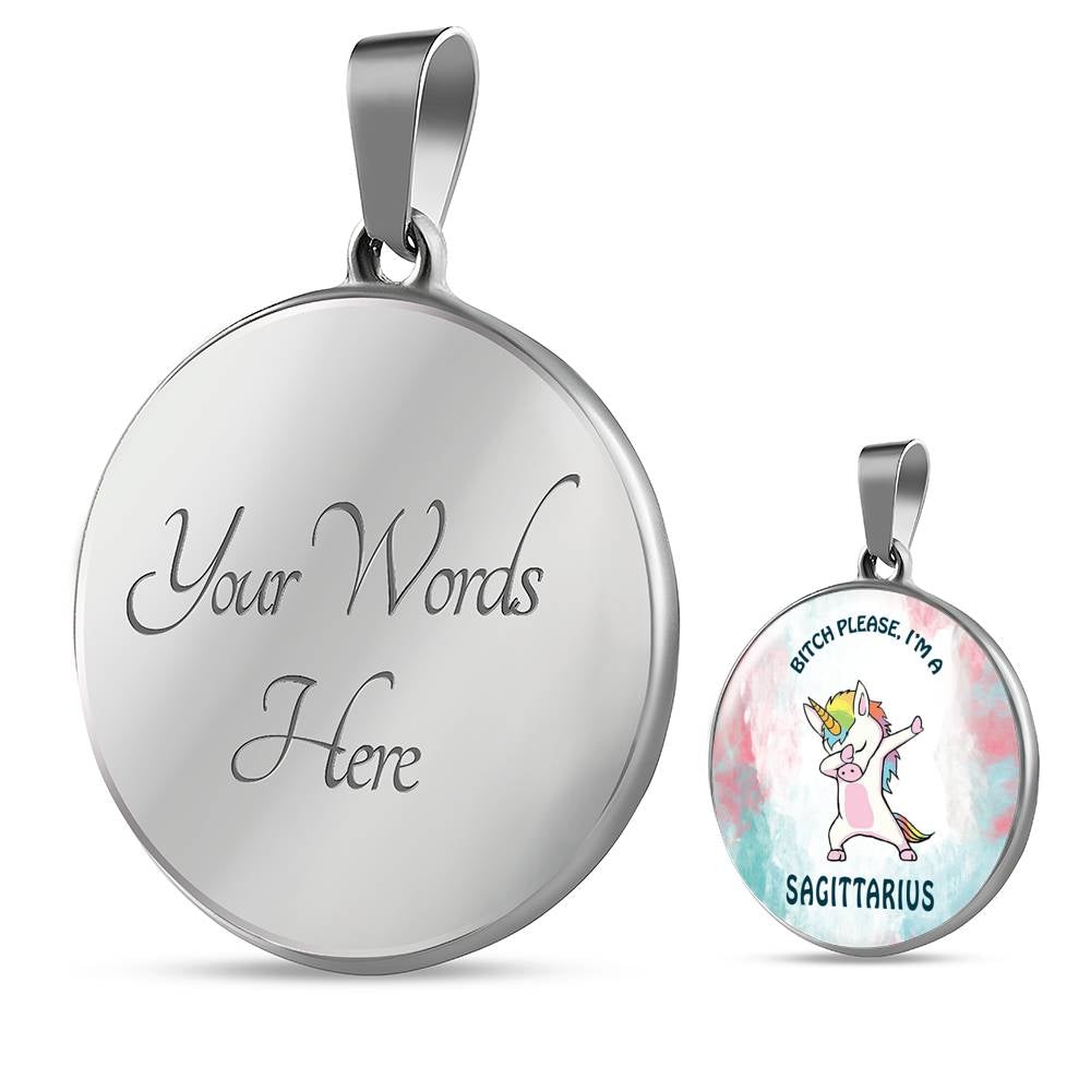 Sagittarius Unicorn Circle Necklace zodiac jewelry for her birthday outfit