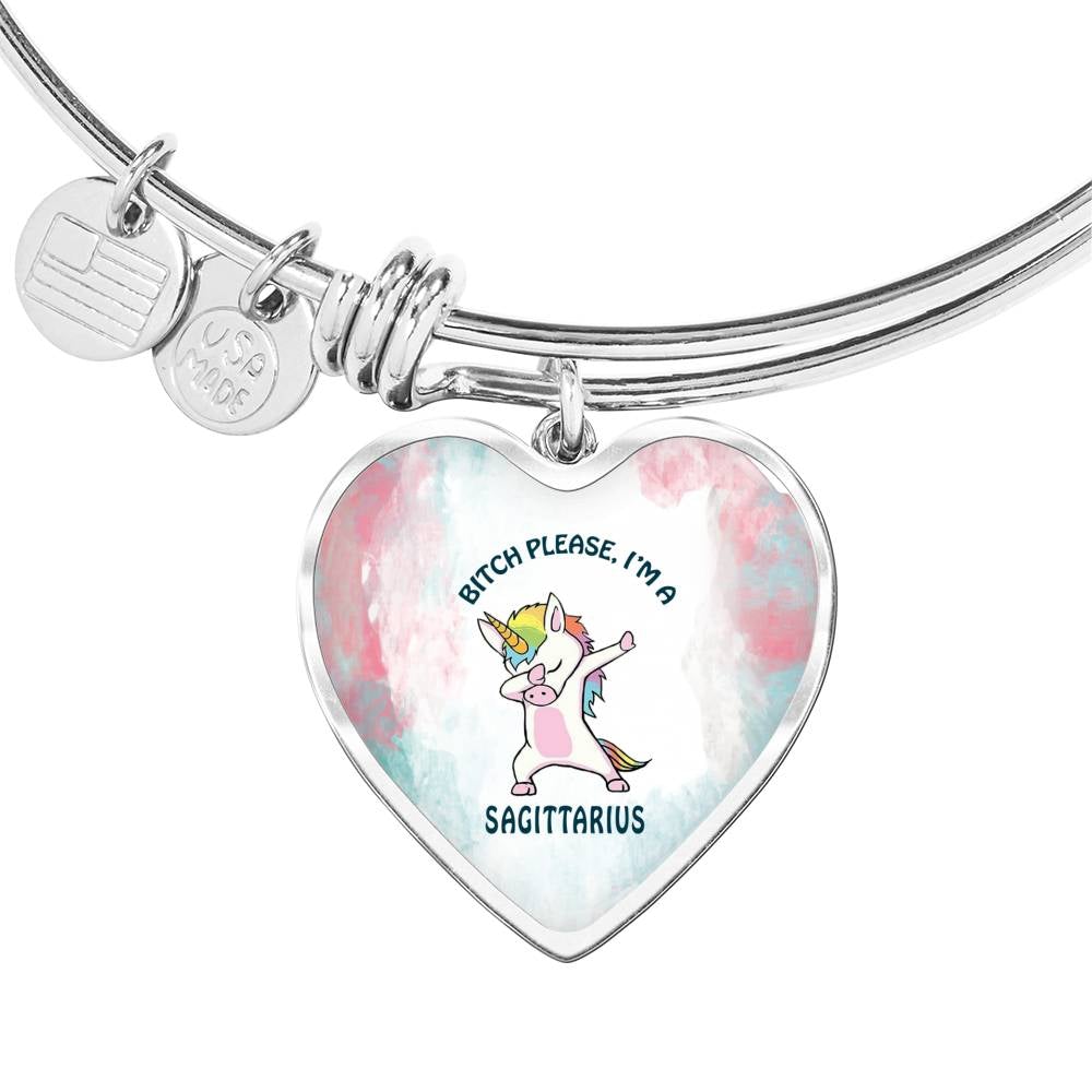Sagittarius Unicorn Heart Bangle zodiac jewelry for her birthday outfit