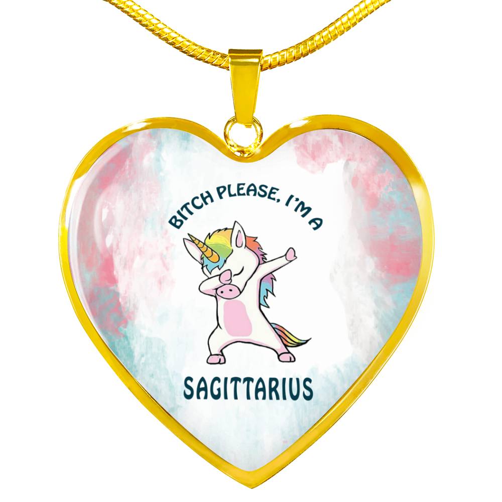 Sagittarius Unicorn Heart Necklace zodiac jewelry for her birthday outfit