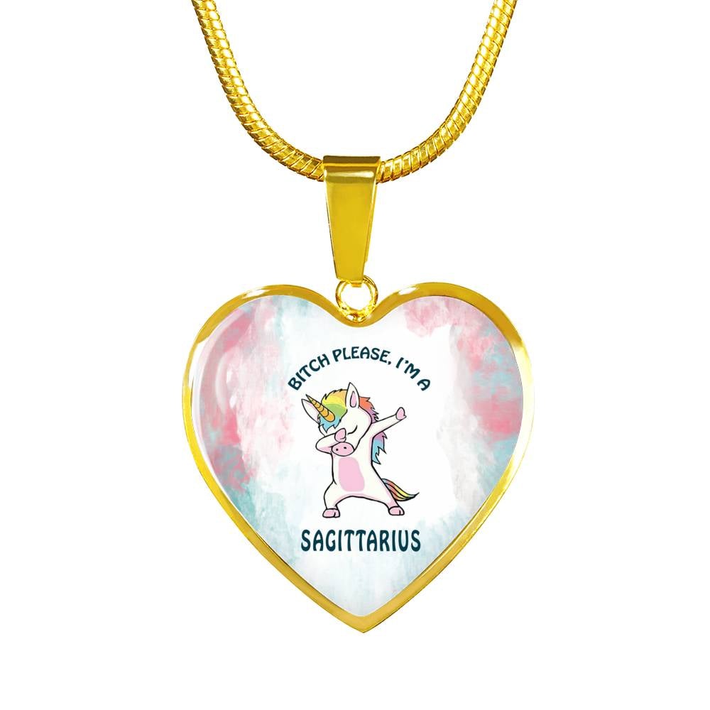 Sagittarius Unicorn Heart Necklace zodiac jewelry for her birthday outfit