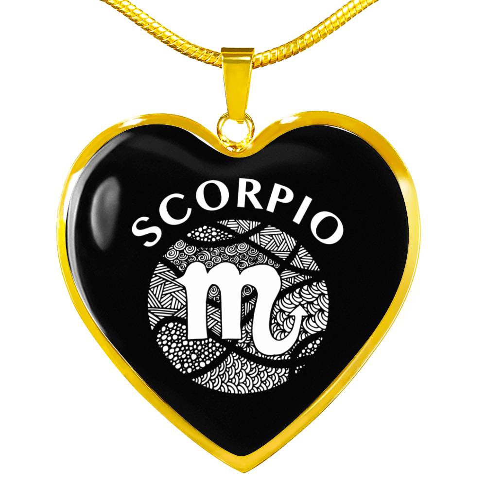 Scorpio Circle Heart Necklace zodiac jewelry for her birthday outfit
