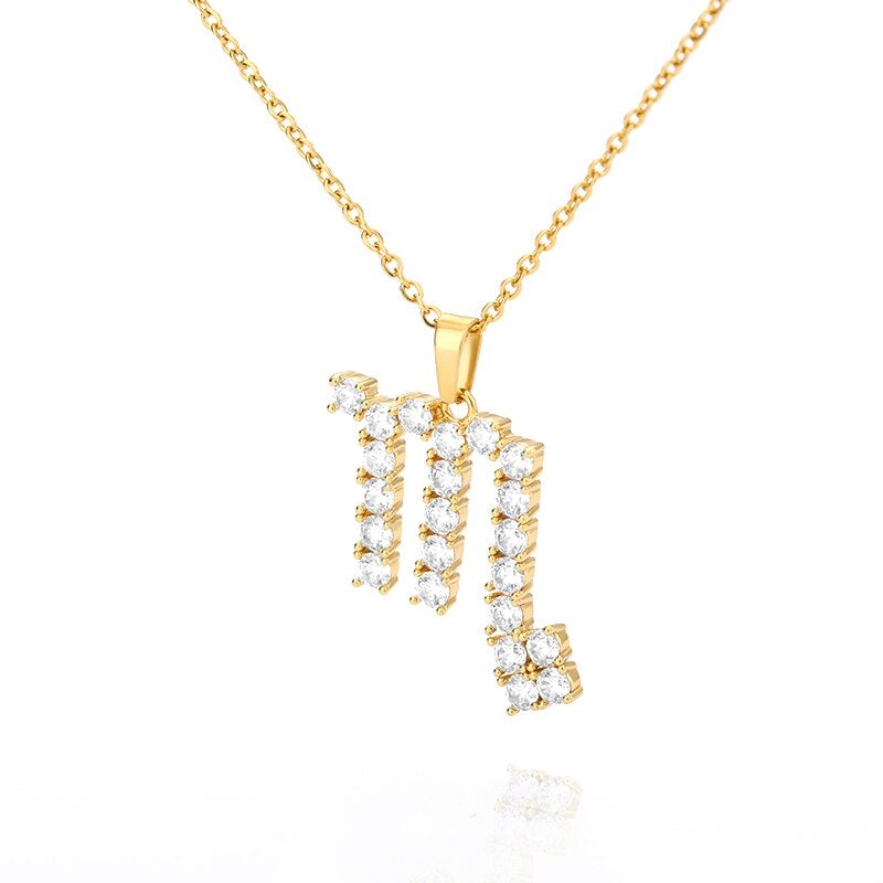 Scorpio Crystal Studded Necklace zodiac jewelry for her birthday outfit
