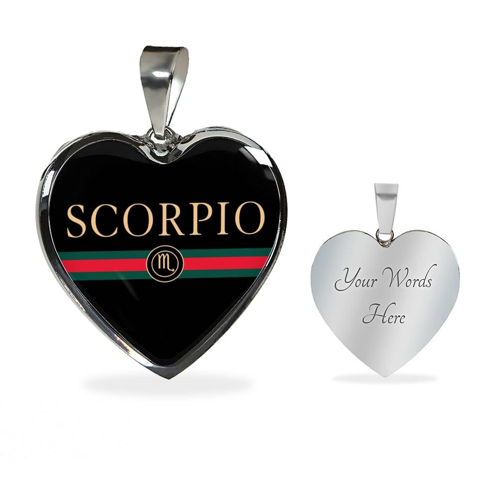 Scorpio G-Girl Heart Necklace zodiac jewelry for her birthday outfit
