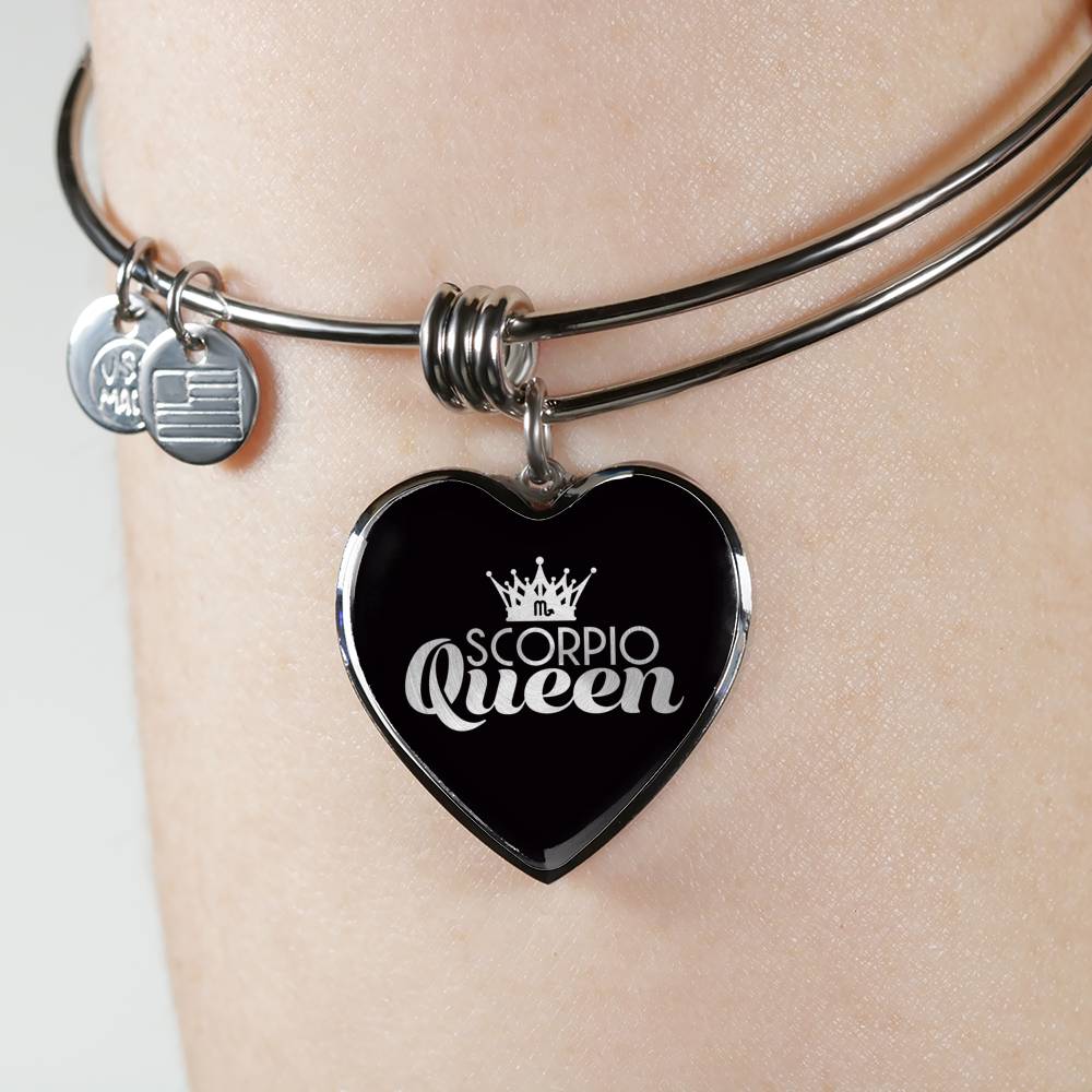 Scorpio Queen Heart Bangle zodiac jewelry for her birthday outfit