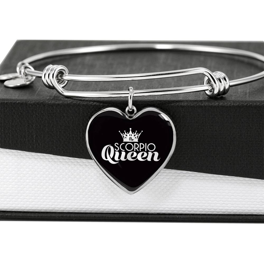 Scorpio Queen Heart Bangle zodiac jewelry for her birthday outfit