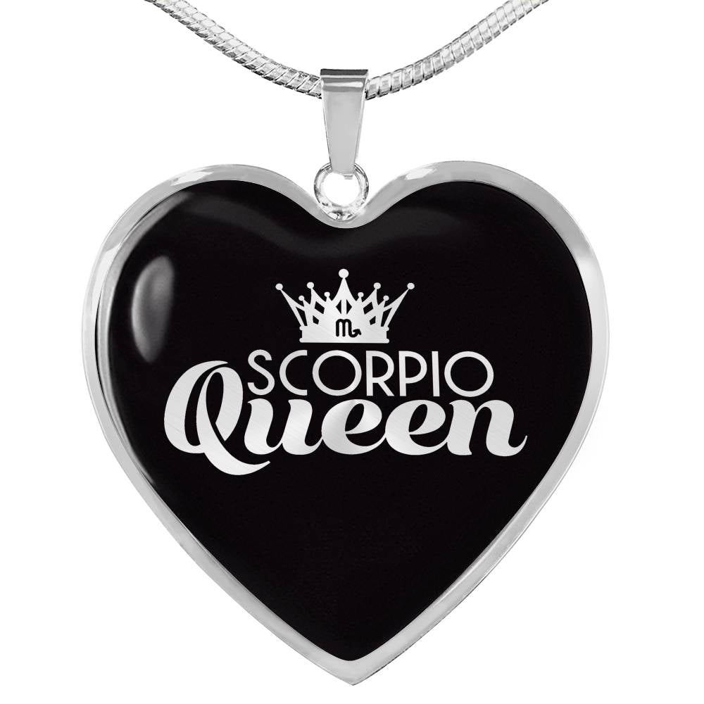 Scorpio Queen Heart Necklace zodiac jewelry for her birthday outfit