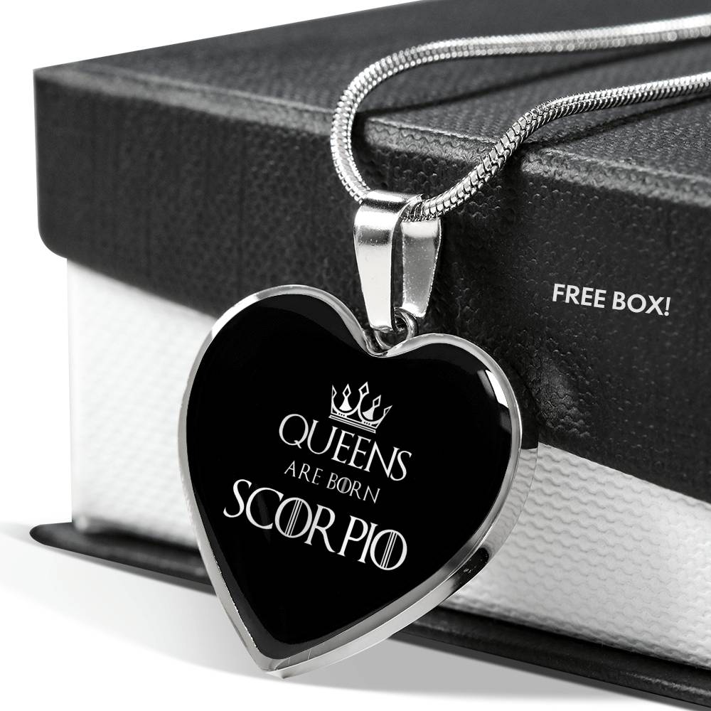 Scorpio Queen Of Thrones Heart Necklace zodiac jewelry for her birthday outfit