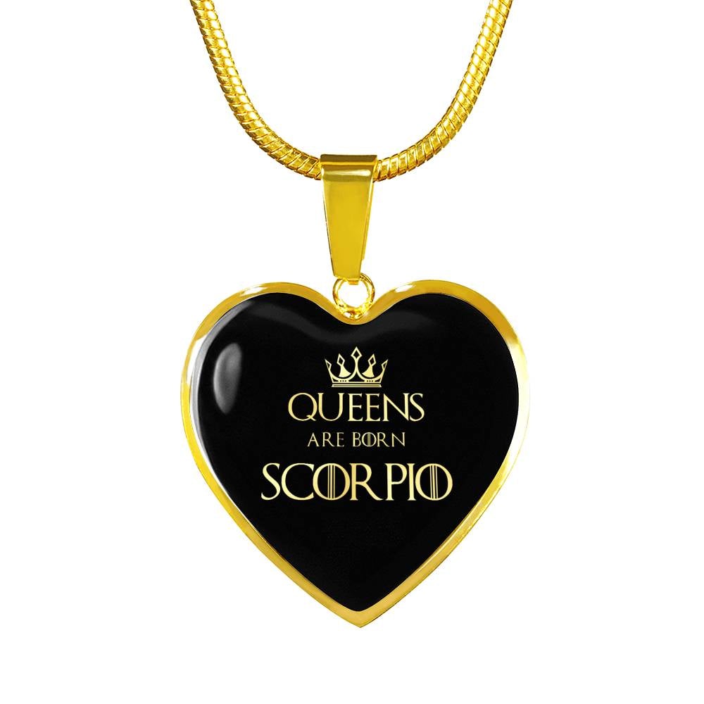 Scorpio Queen Of Thrones Heart Necklace zodiac jewelry for her birthday outfit