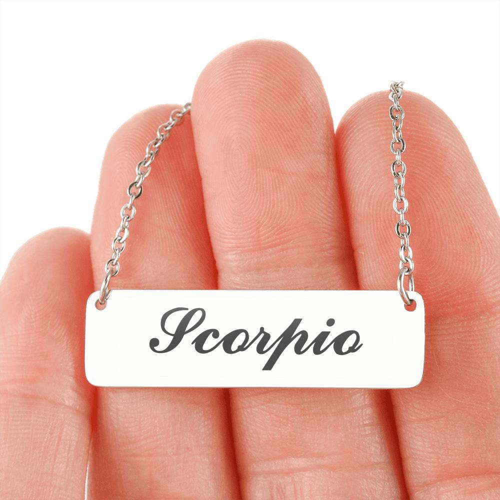 Scorpio nameplate necklace online
