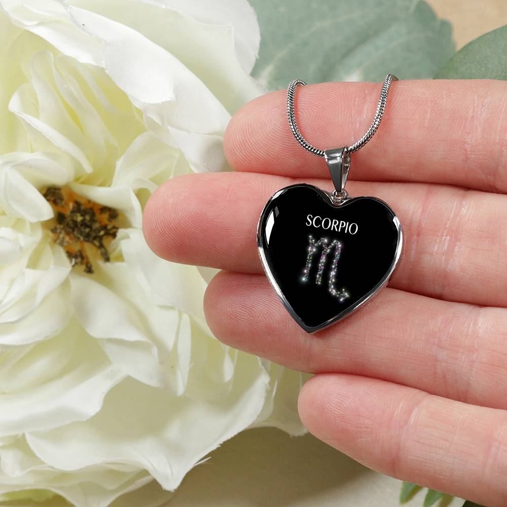 Scorpio Stars Heart Necklace zodiac jewelry for her birthday outfit