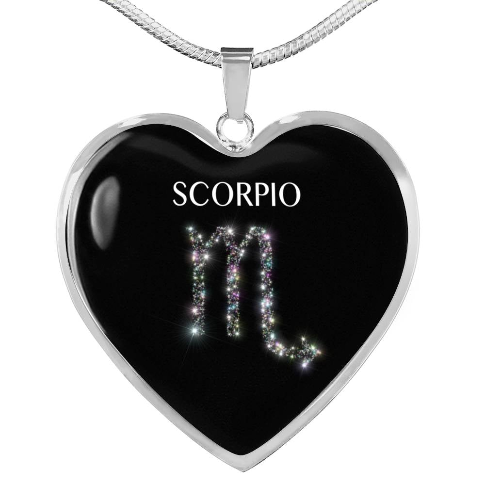 Scorpio Stars Heart Necklace zodiac jewelry for her birthday outfit