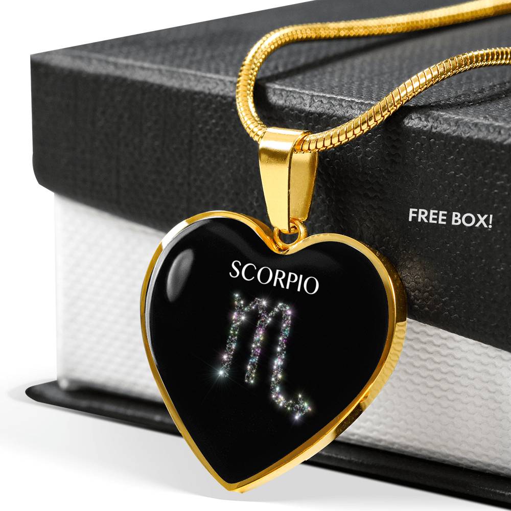 Scorpio Stars Heart Necklace zodiac jewelry for her birthday outfit