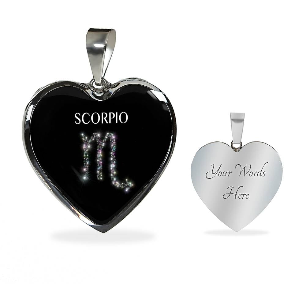 Scorpio Stars Heart Necklace zodiac jewelry for her birthday outfit