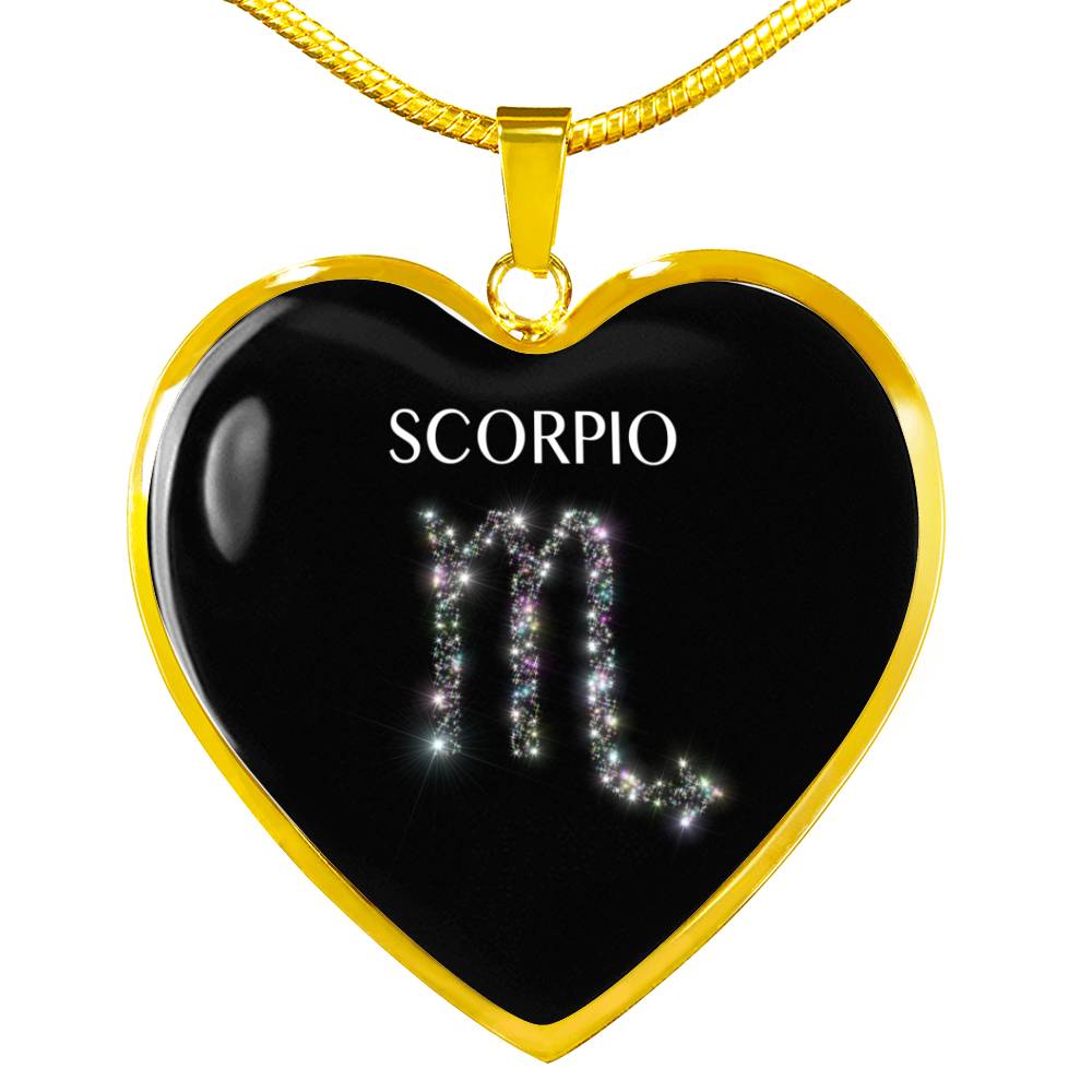 Scorpio Stars Heart Necklace zodiac jewelry for her birthday outfit
