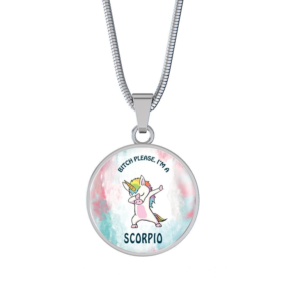 Scorpio Unicorn Circle Necklace zodiac jewelry for her birthday outfit