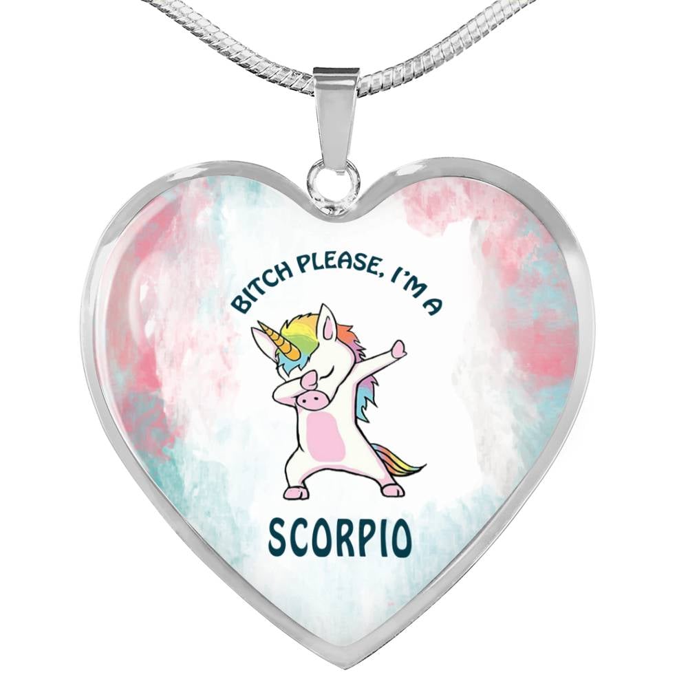 Scorpio Unicorn Heart Necklace zodiac jewelry for her birthday outfit