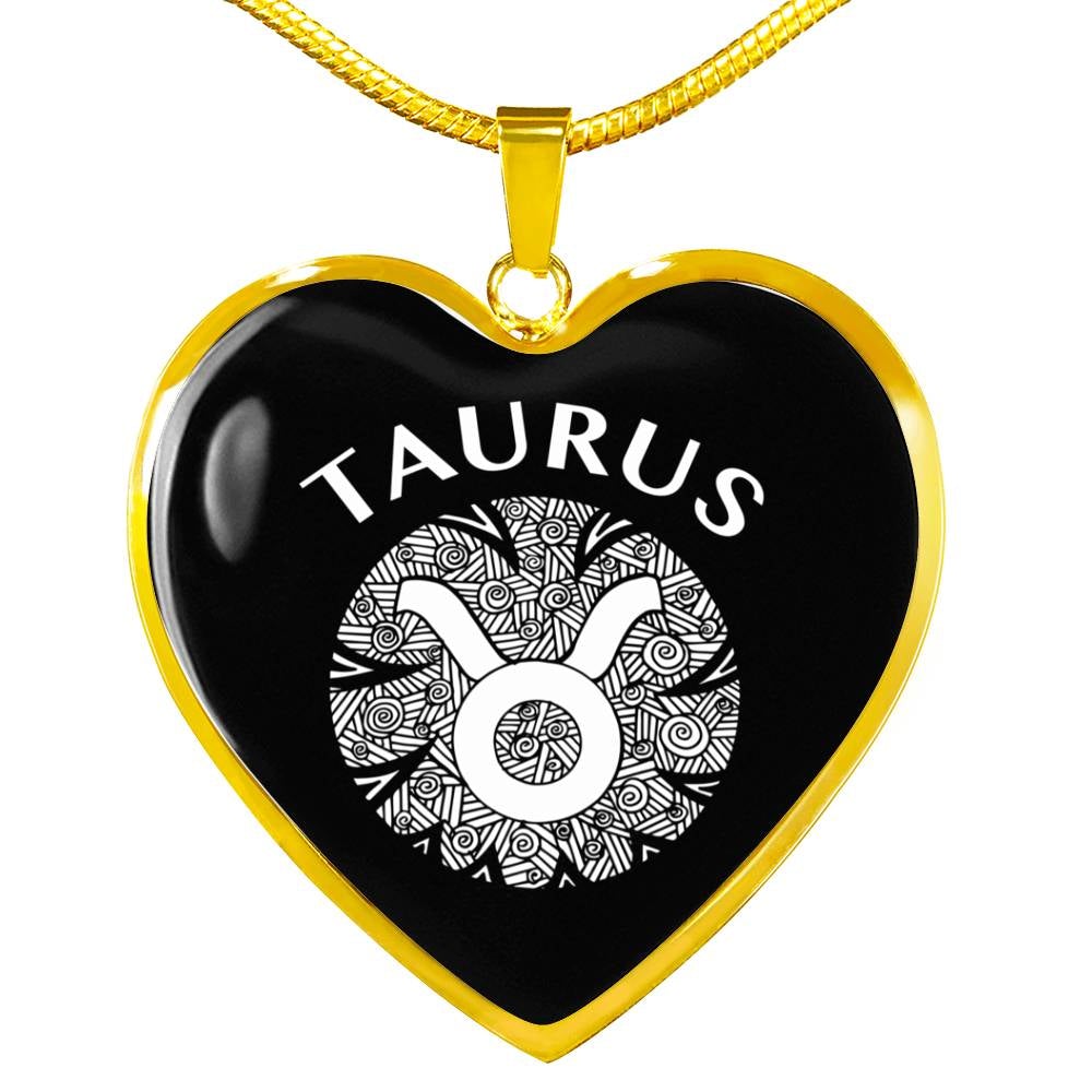 Taurus Circle Heart Necklace zodiac jewelry for her birthday outfit
