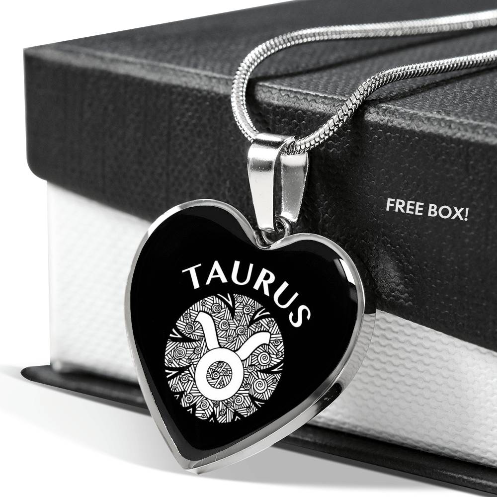 Taurus Circle Heart Necklace zodiac jewelry for her birthday outfit
