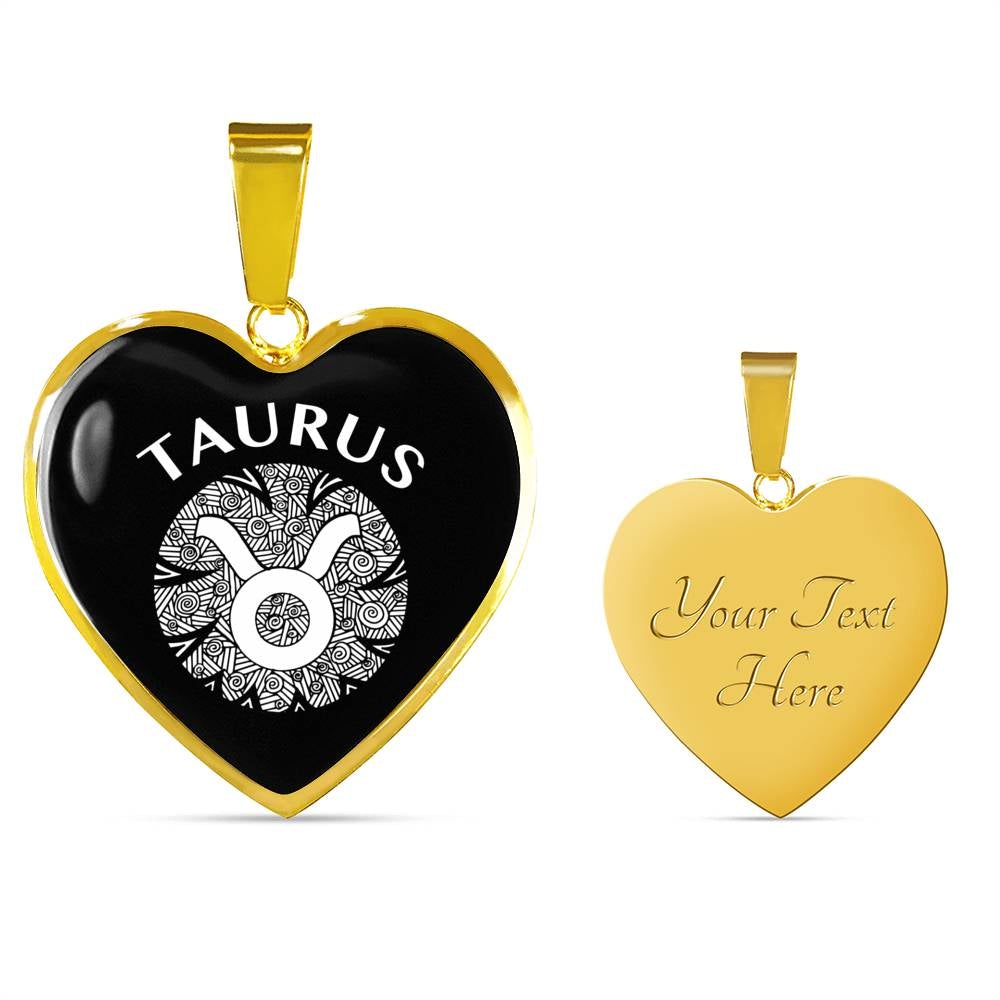 Taurus Circle Heart Necklace zodiac jewelry for her birthday outfit