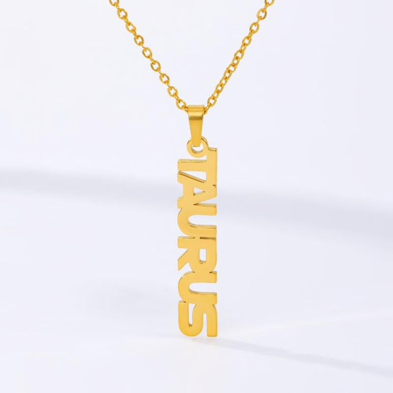 Taurus Name Necklace zodiac jewelry for her birthday outfit