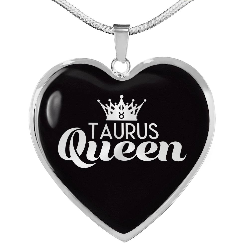 Taurus Queen Heart Necklace zodiac jewelry for her birthday outfit