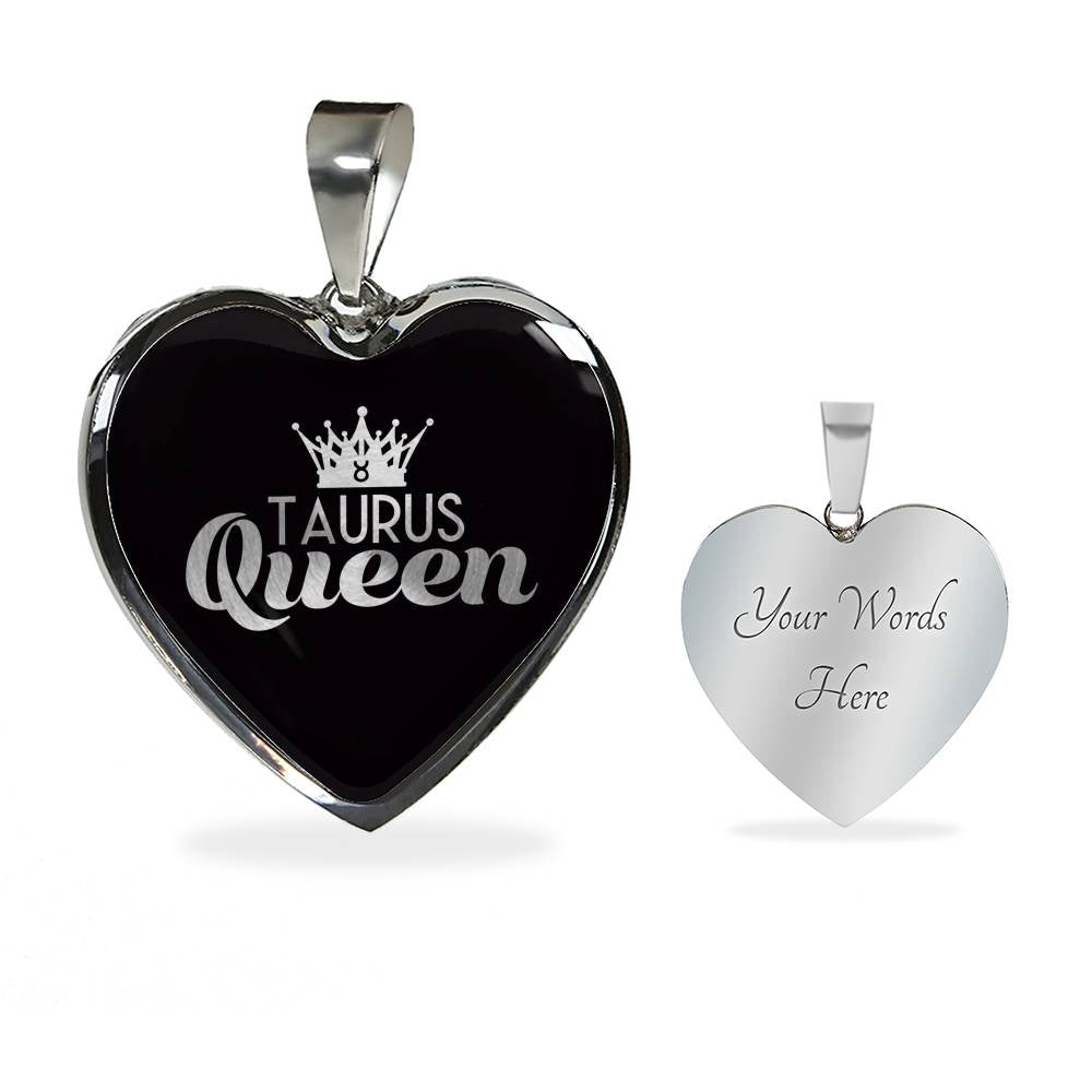 Taurus Queen Heart Necklace zodiac jewelry for her birthday outfit
