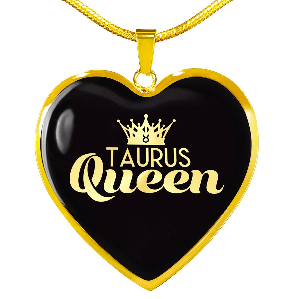 Taurus Queen Heart Necklace zodiac jewelry for her birthday outfit