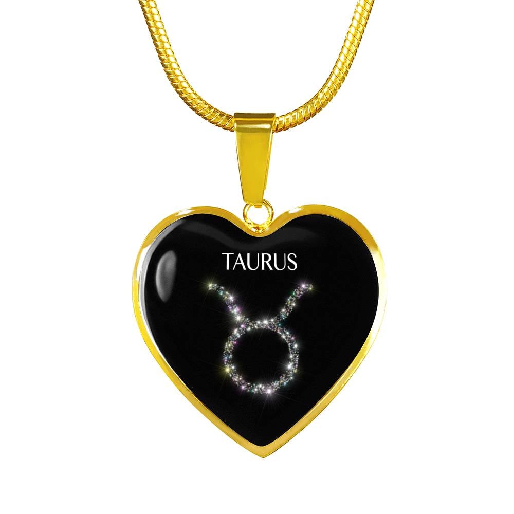 Taurus Stars Heart Necklace zodiac jewelry for her birthday outfit