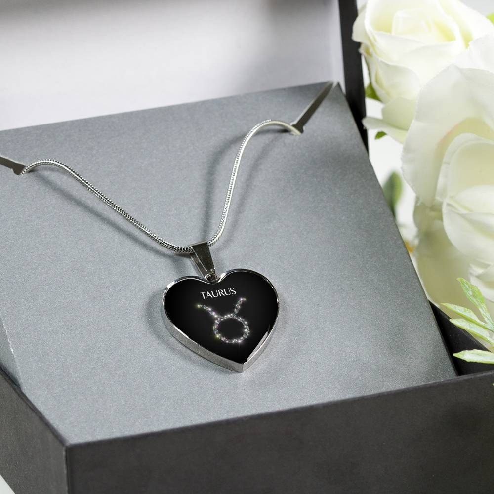 Taurus Stars Heart Necklace zodiac jewelry for her birthday outfit