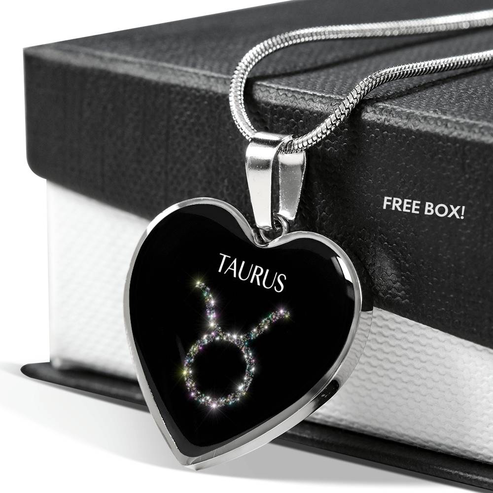 Taurus Stars Heart Necklace zodiac jewelry for her birthday outfit