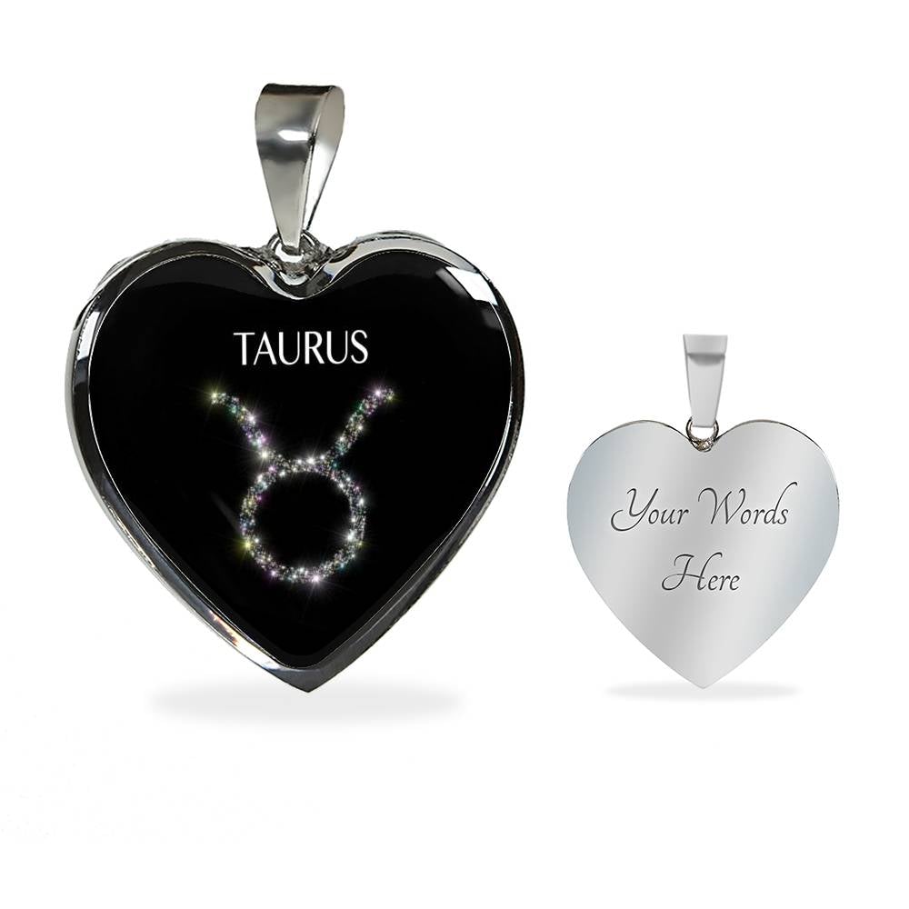Taurus Stars Heart Necklace zodiac jewelry for her birthday outfit