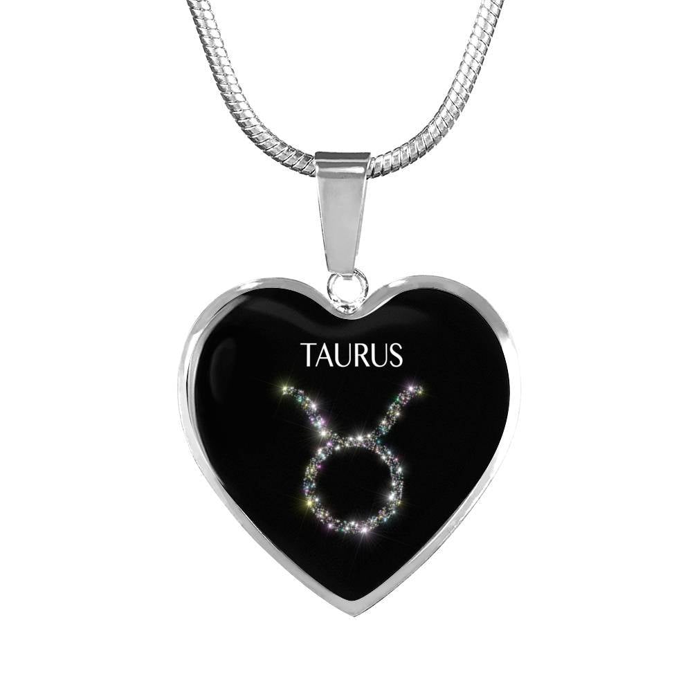 Taurus Stars Heart Necklace zodiac jewelry for her birthday outfit