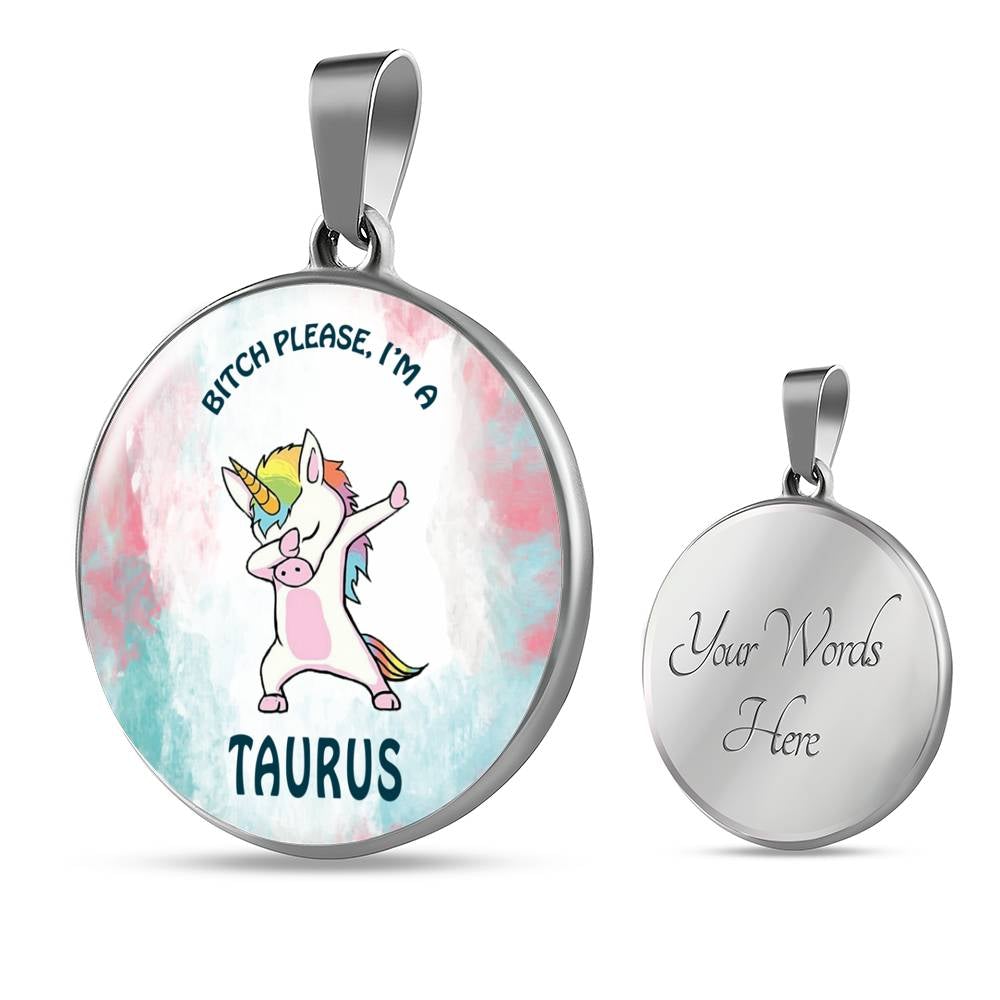Taurus Unicorn Circle Necklace zodiac jewelry for her birthday outfit