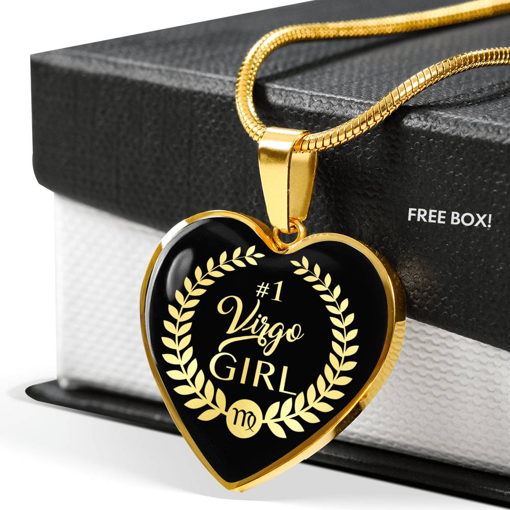 Virgo #1 Girl Heart Necklace zodiac jewelry for her birthday outfit