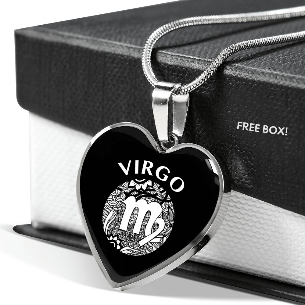 Virgo Circle Heart Necklace zodiac jewelry for her birthday outfit