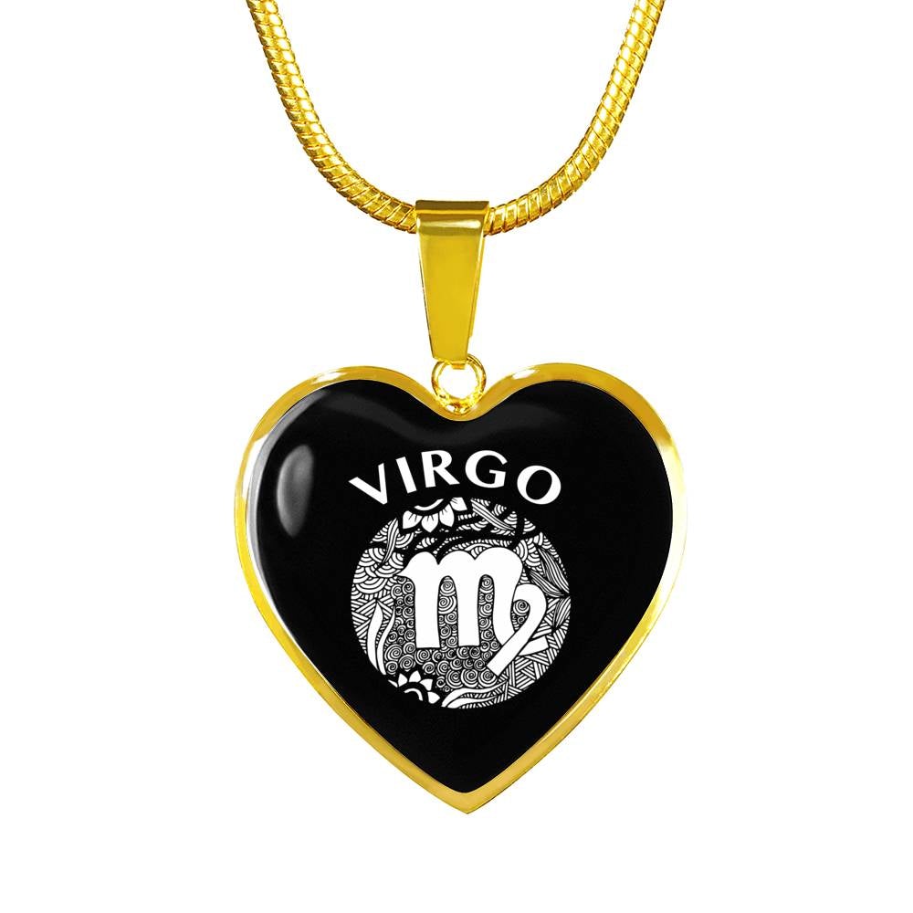 Virgo Circle Heart Necklace zodiac jewelry for her birthday outfit