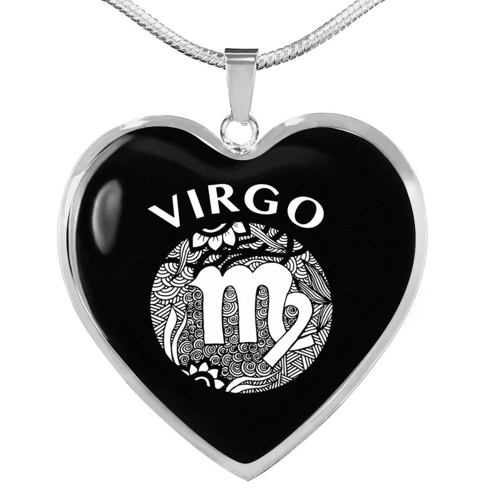 Virgo Circle Heart Necklace zodiac jewelry for her birthday outfit