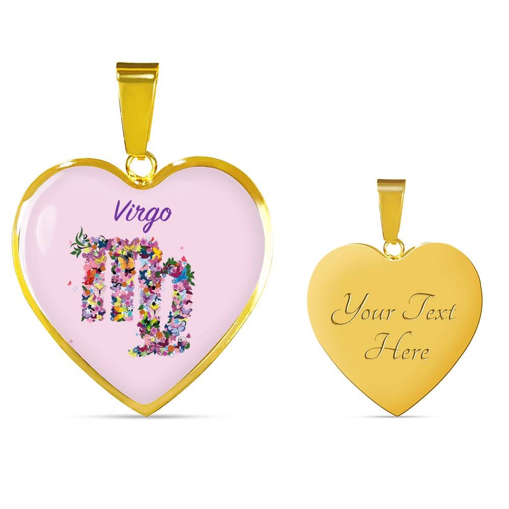 Virgo Floral Heart Necklace zodiac jewelry for her birthday outfit