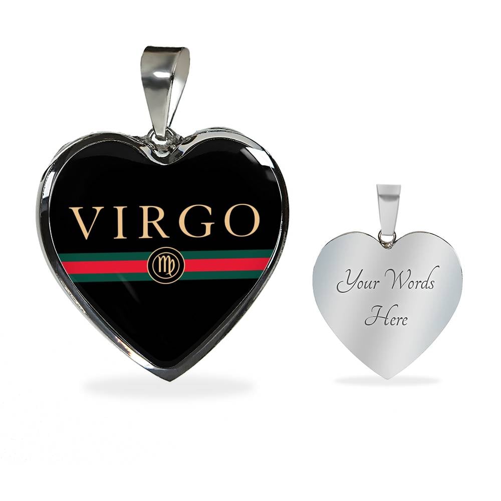 Virgo G-Girl Heart Necklace zodiac jewelry for her birthday outfit