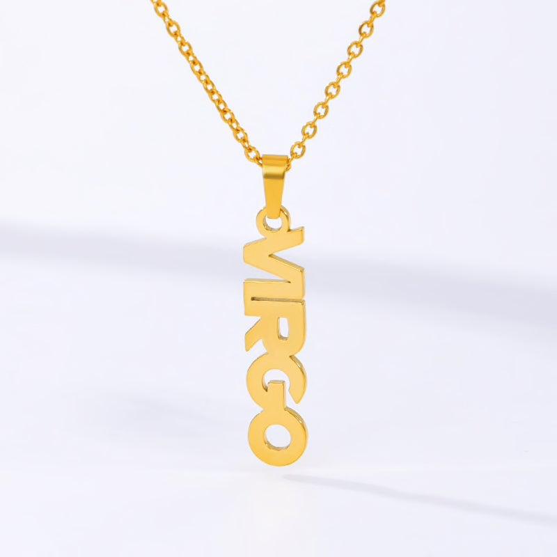 Virgo Name Necklace zodiac jewelry for her birthday outfit