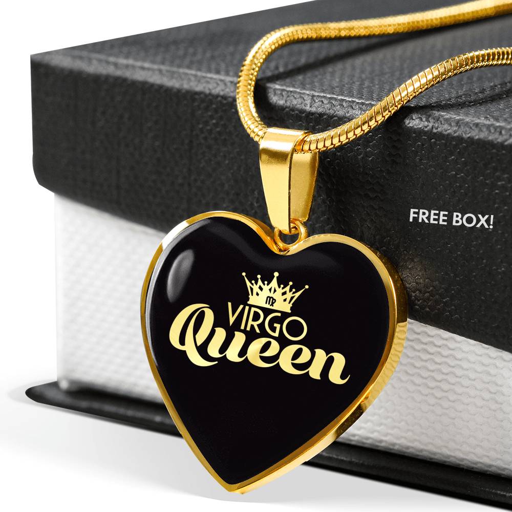 Virgo Queen Heart Necklace zodiac jewelry for her birthday outfit