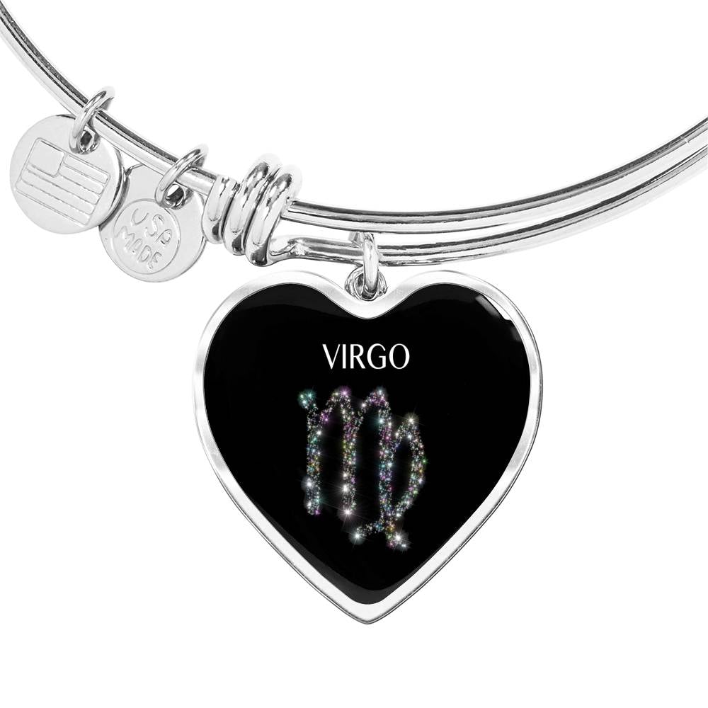 Virgo Stars Heart Bangle zodiac jewelry for her birthday outfit