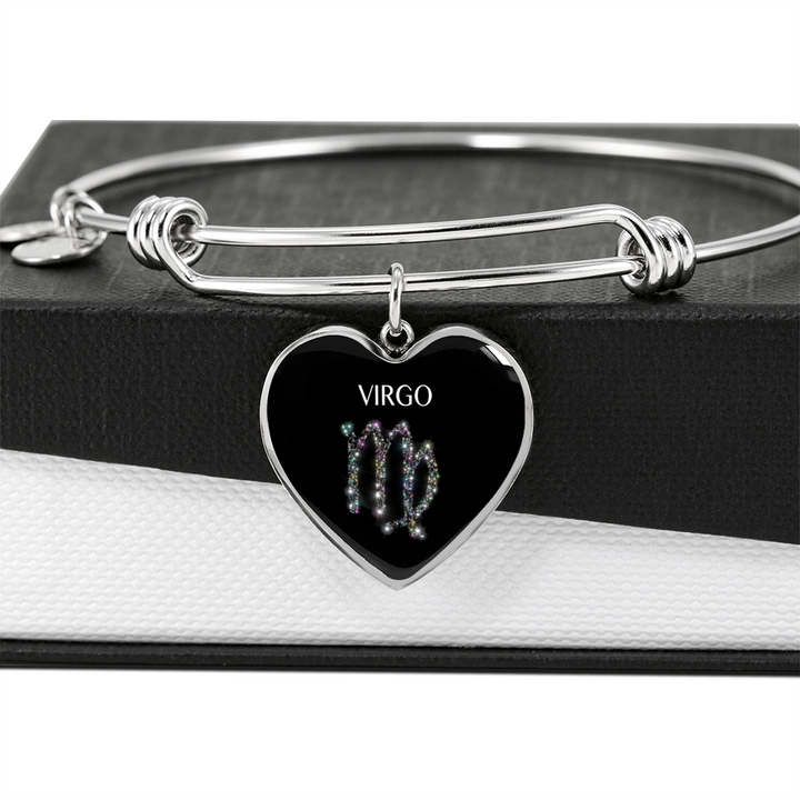 Virgo Stars Heart Bangle zodiac jewelry for her birthday outfit