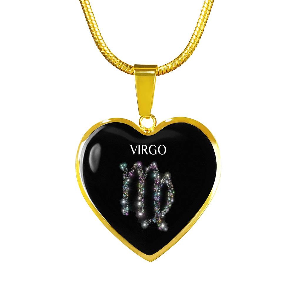Virgo Stars Heart Necklace zodiac jewelry for her birthday outfit