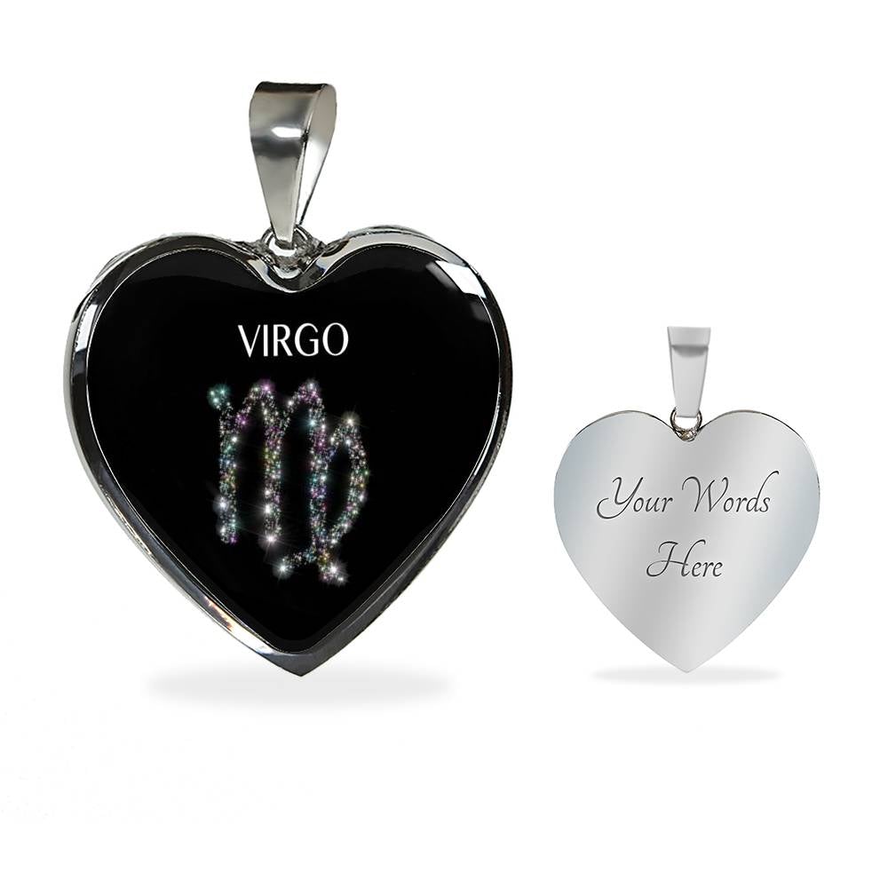 Virgo Stars Heart Necklace zodiac jewelry for her birthday outfit