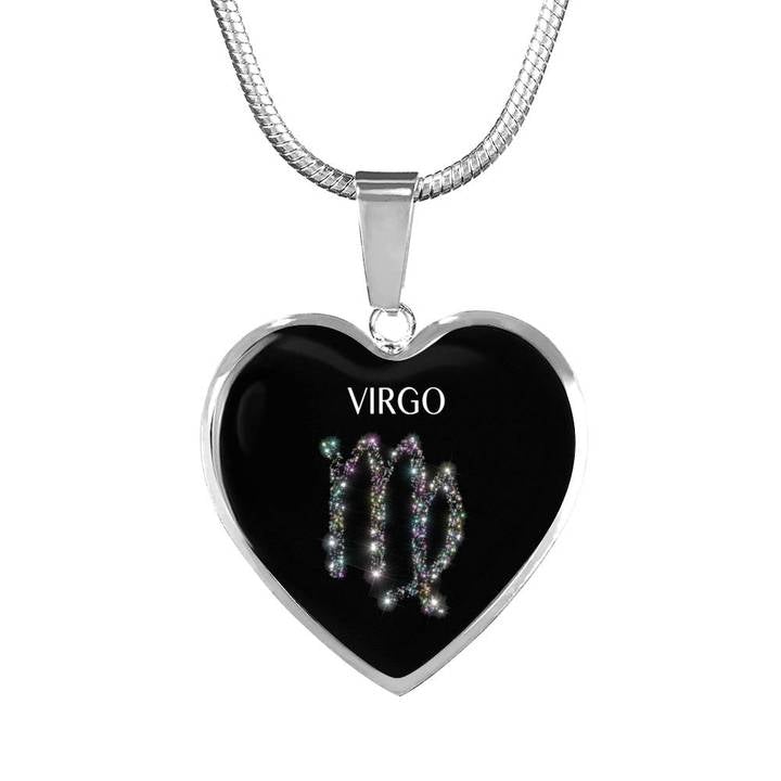 Virgo Stars Heart Necklace zodiac jewelry for her birthday outfit