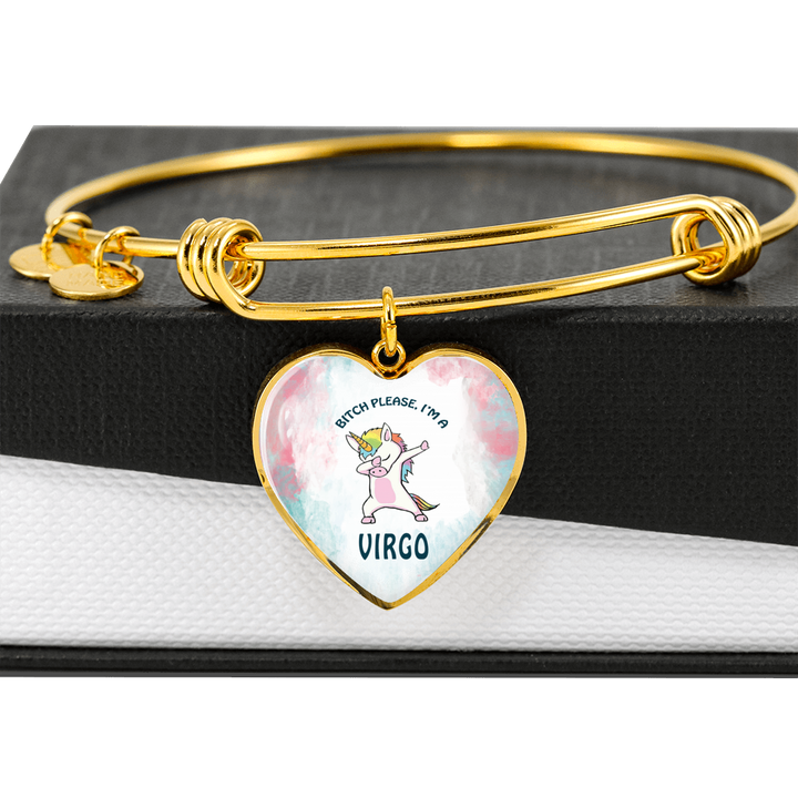 Virgo Unicorn Heart Bangle zodiac jewelry for her birthday outfit