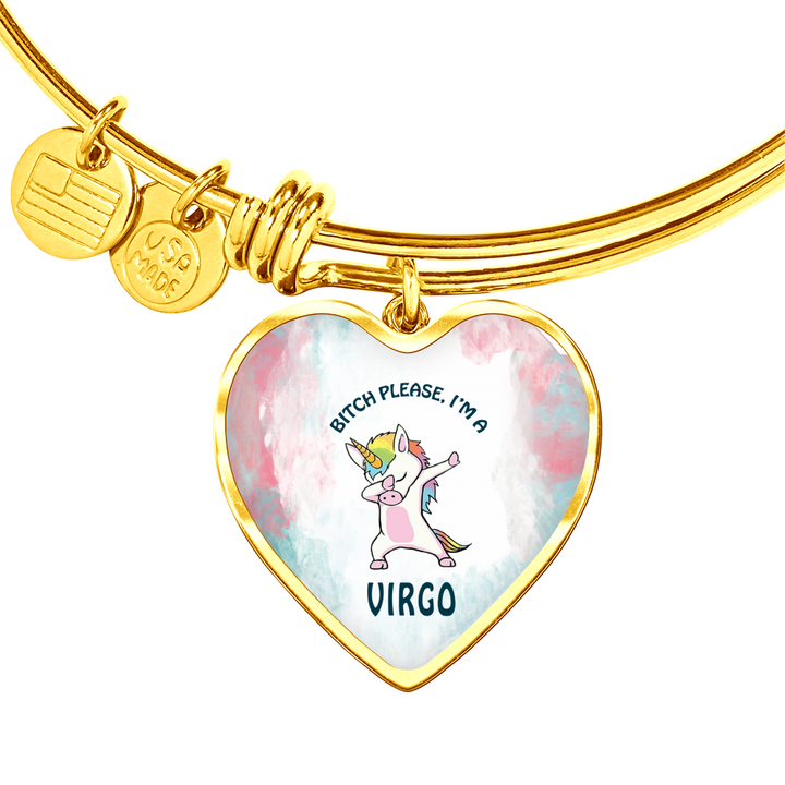 Virgo Unicorn Heart Bangle zodiac jewelry for her birthday outfit